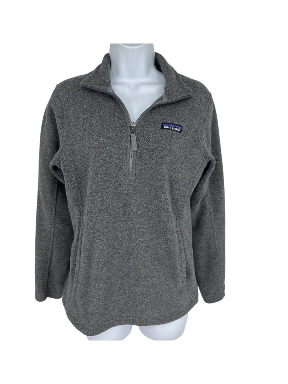 Patagonia Synchilla Women's Gray 1/4 Zip Fleece Pullover Jacket Size XS